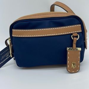 Tommy Hilfiger Julia Convertible Nylon Belt Bag Crossbody Blue/Tan JULIA NWT